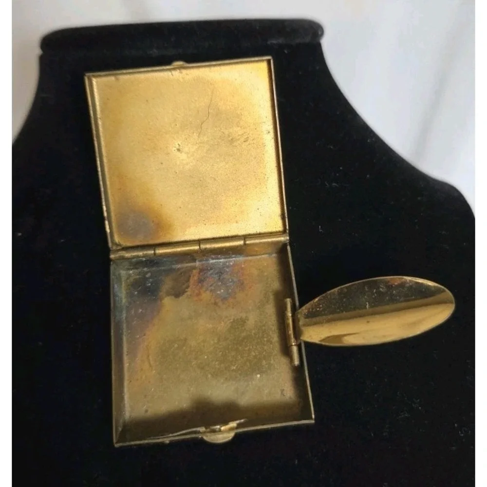 Vintage '45-'49 Stamped French Zone Made in Germany Brass Pocket Ashtray Hinged